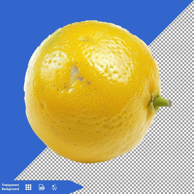 a lemon is shown with a blue background with a picture of a lemon