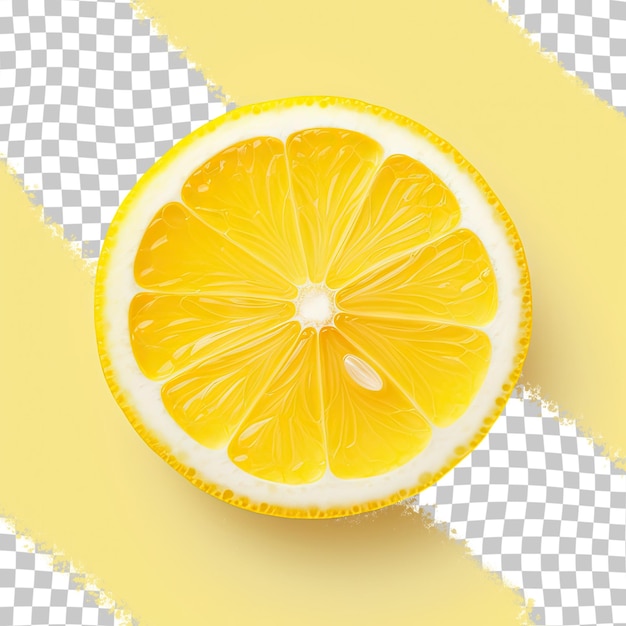 a lemon is on a yellow background with a white background.