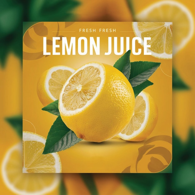 PSD lemon juice poster