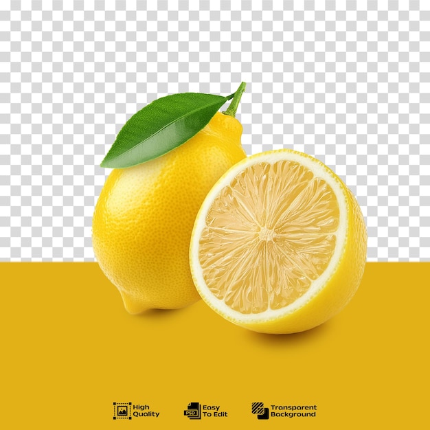 a lemon and a lemon are on a transparent background