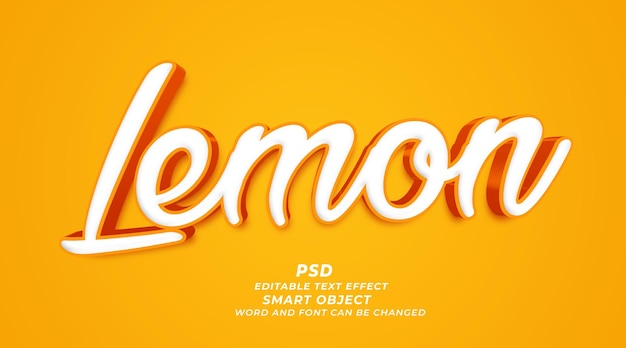 PSD lemon psd 3d editable text effect