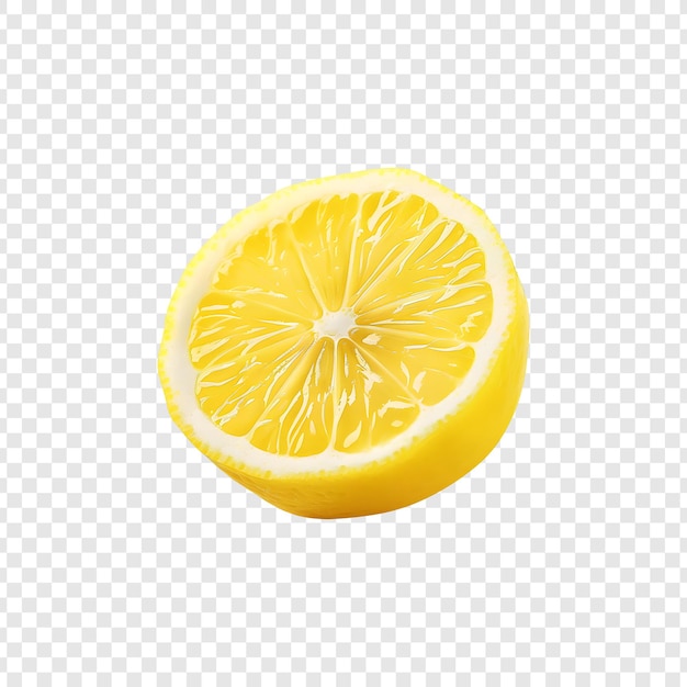 PSD lemon slice isolated on transparent background