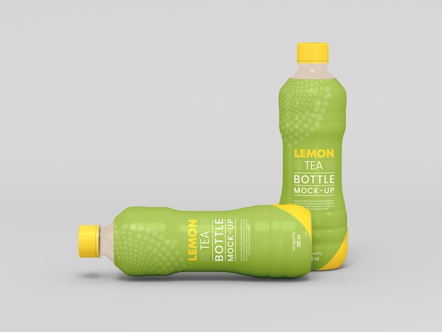 Lemon Tea Plastic Bottle Mockup