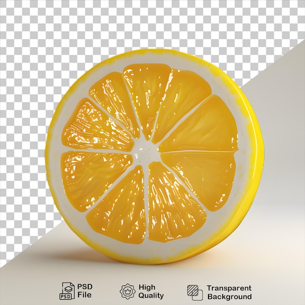 a lemon that is cut in half on transparent background