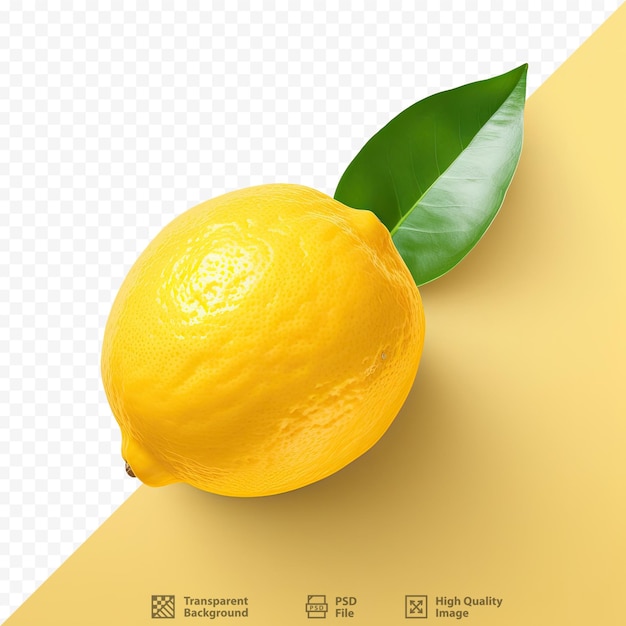 Lemon on transparent background with clipping path