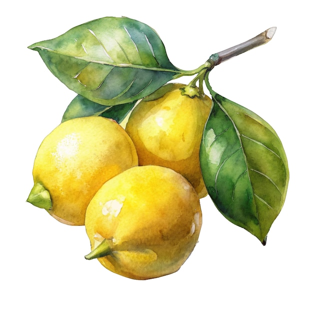 PSD lemon watercolor png isolated illustration