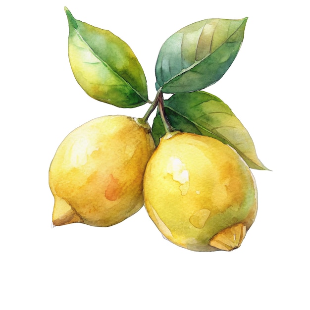 PSD lemon watercolor png isolated illustration