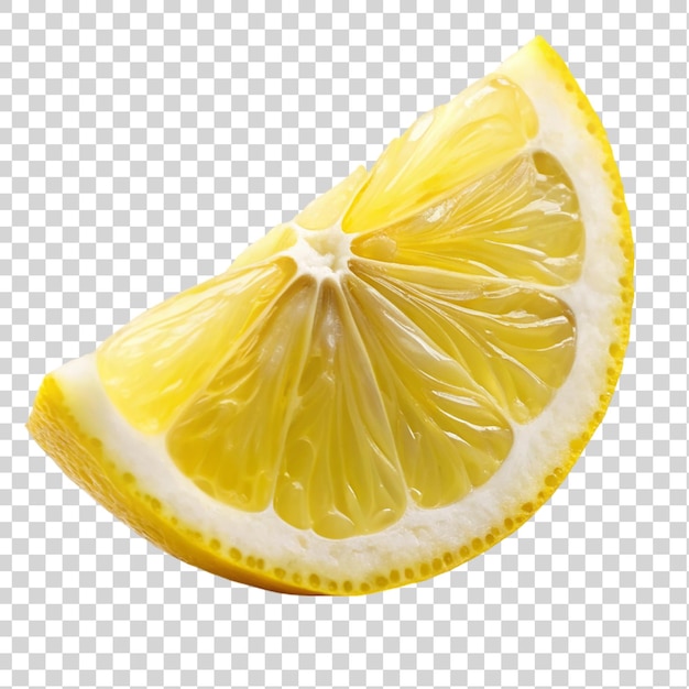 A lemon wedge Isolated on transparent background