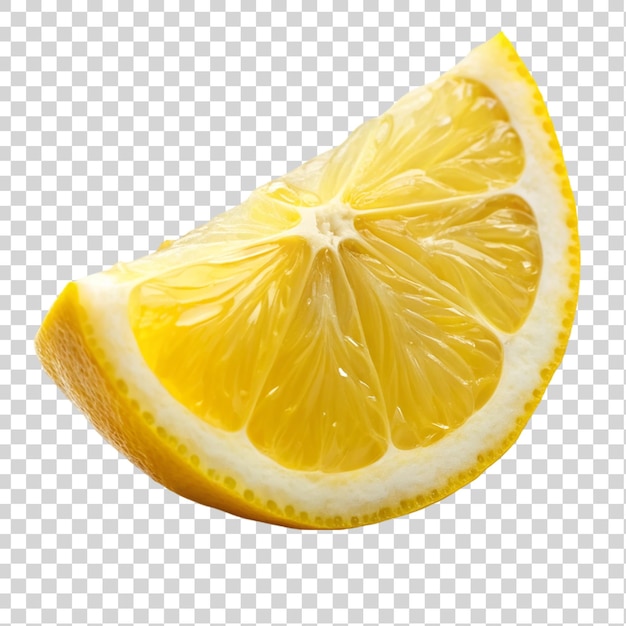 A lemon wedge Isolated on transparent background