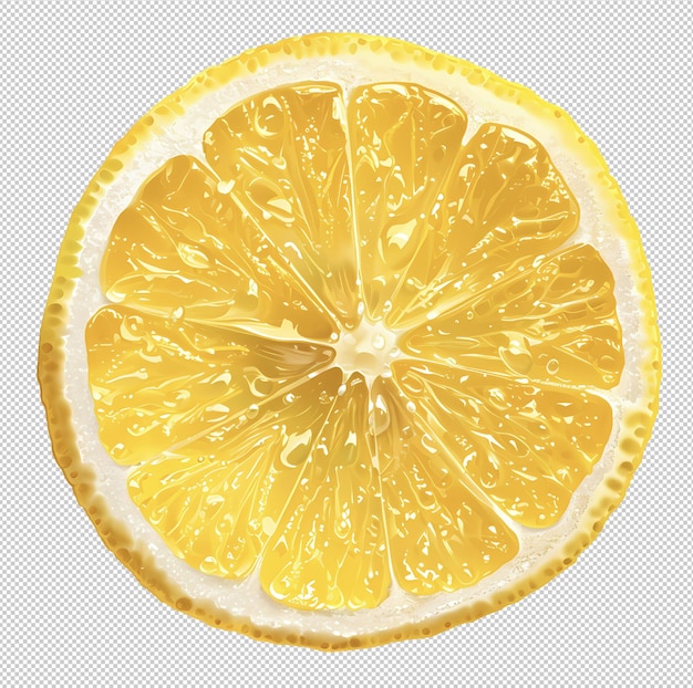 PSD a lemon with a yellow inside and white background