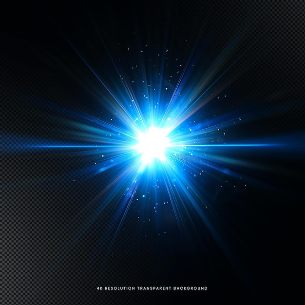 Lens Flare Lighting Effect on transparent background