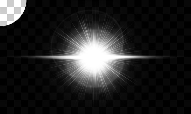 Lens flare vector illustration glowing spark light effect isolated on transparent