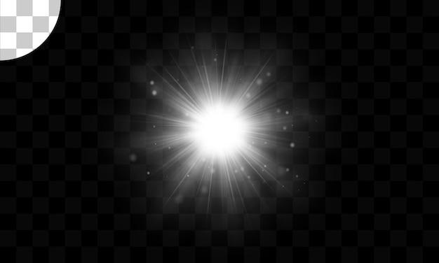 Lens flare vector illustration glowing spark light effect isolated on transparent