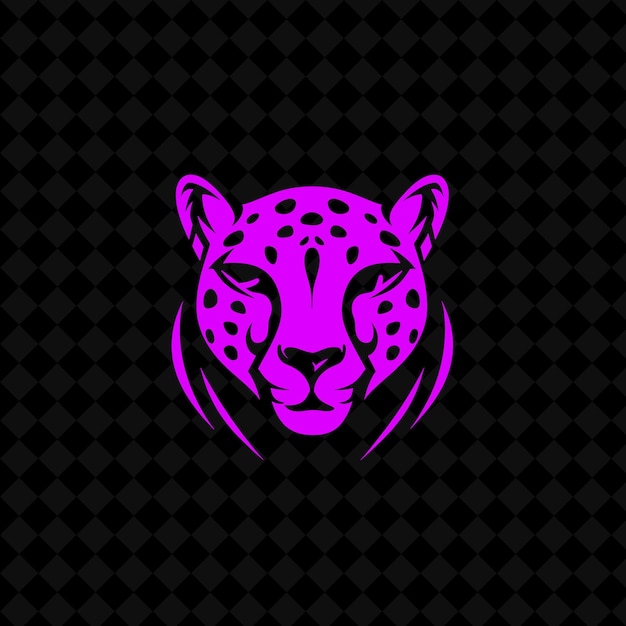 a leopard with a pink muzzle on a black background