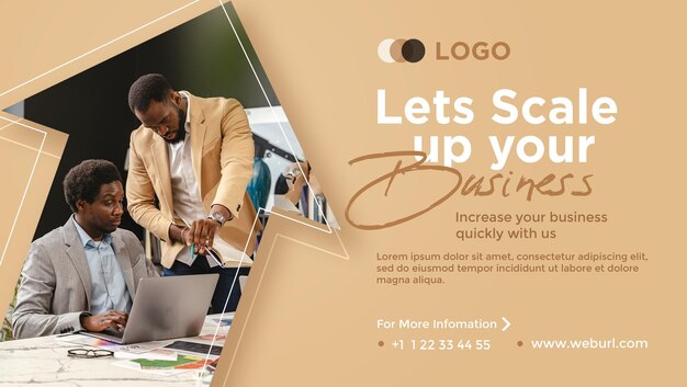 PSD let's scale up your business banner design template