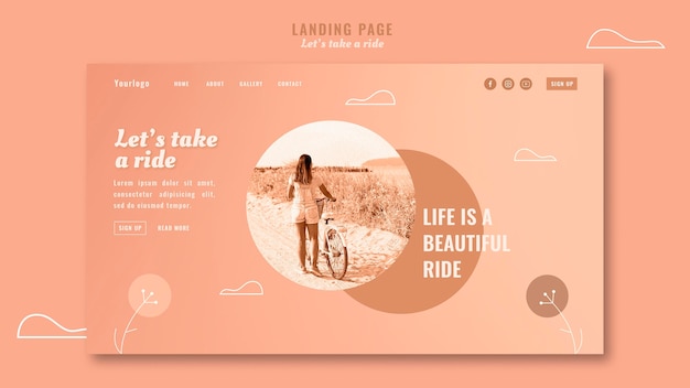 Let's take a ride landing page template