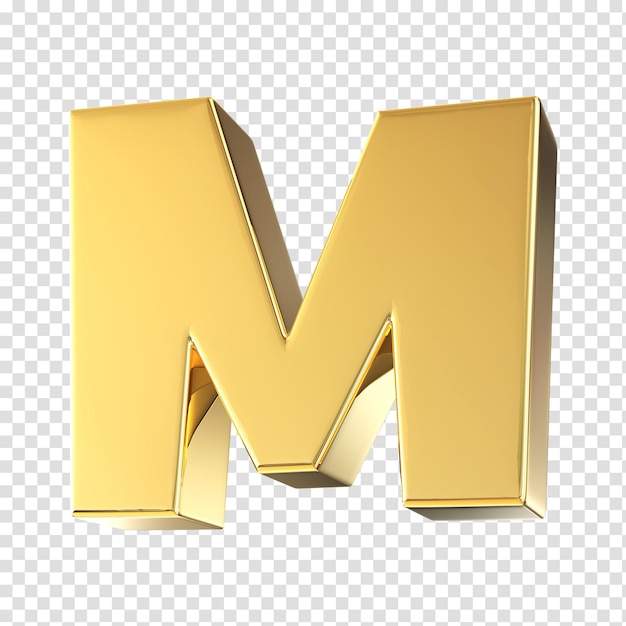 letter 3d render transparent background