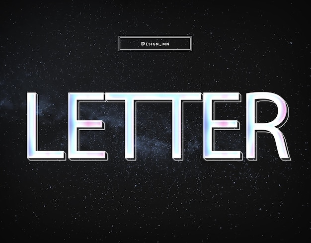 LETTER 3d text effect and editable text effect