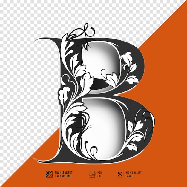 PSD letter b logo image in modern style without background in hd quality