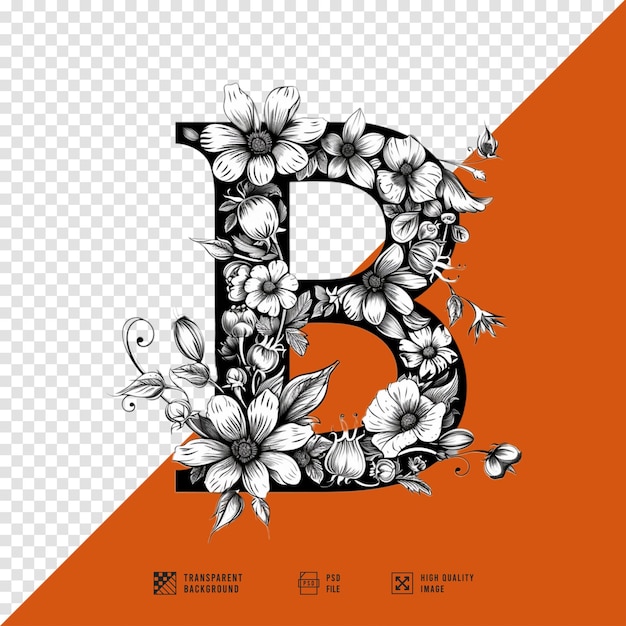 Letter b logo image in modern style without background in HD quality