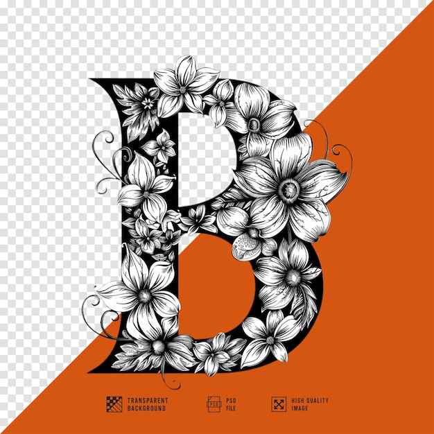 PSD letter b logo image in modern style without background in hd quality