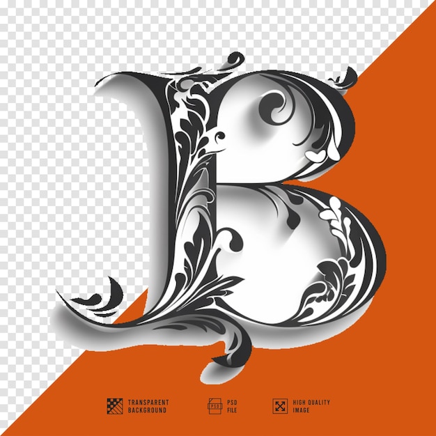 PSD letter b logo image in modern style without background in hd quality