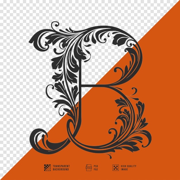 PSD letter b logo image in modern style without background in hd quality