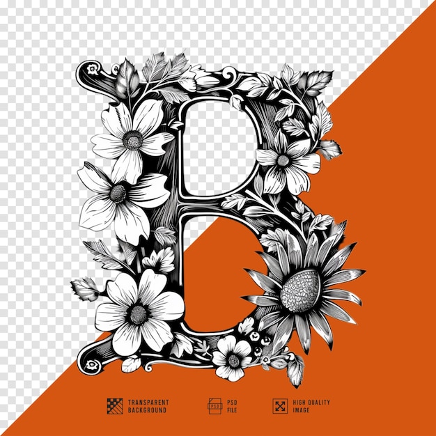 PSD letter b logo image in modern style without background in hd quality