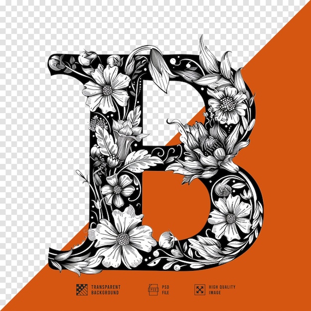 PSD letter b logo image in modern style without background in hd quality