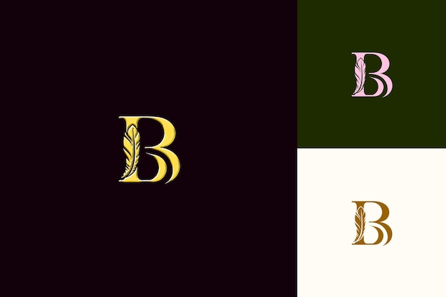 Letter B With Flat Logo Design Style With B Shaped Into a Bo Nature Abstract Vector Collections