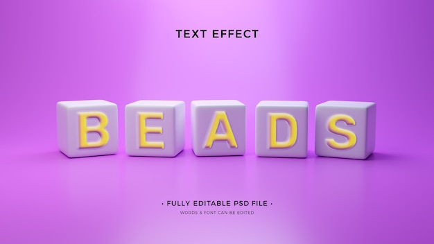 PSD letter bead text effect