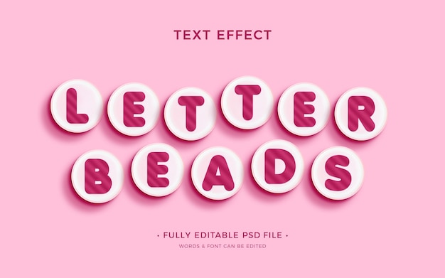 Letter beads text effect