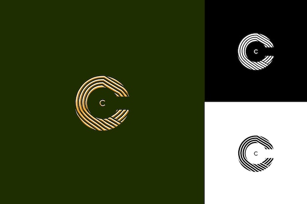 Letter C With Initial Logo Design Style With C Shaped Into a Illustration Logo Vector Designs