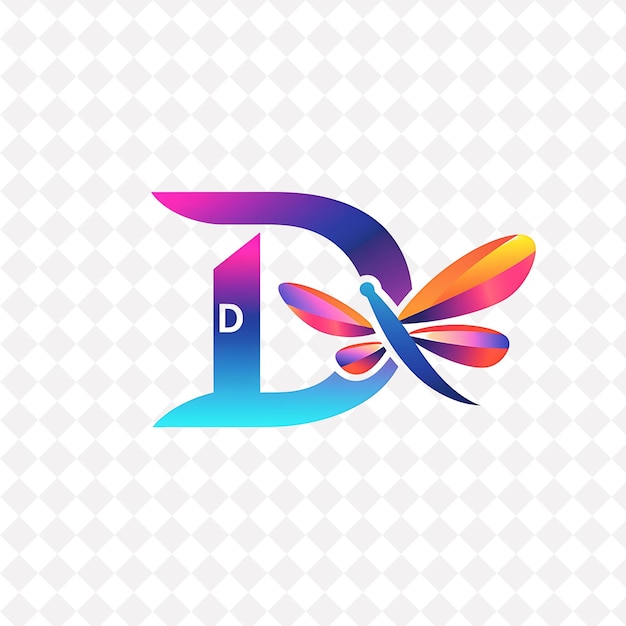 PSD letter d with gradient logo design style with d shaped into illustration logo vector designs