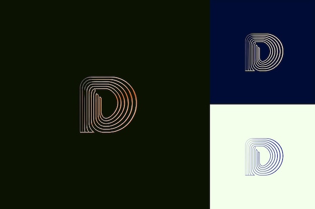 PSD letter d with typographic logo design style with d shaped in nature abstract vector collections