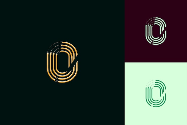 PSD letter d with typographic logo design style with d shaped in nature abstract vector collections