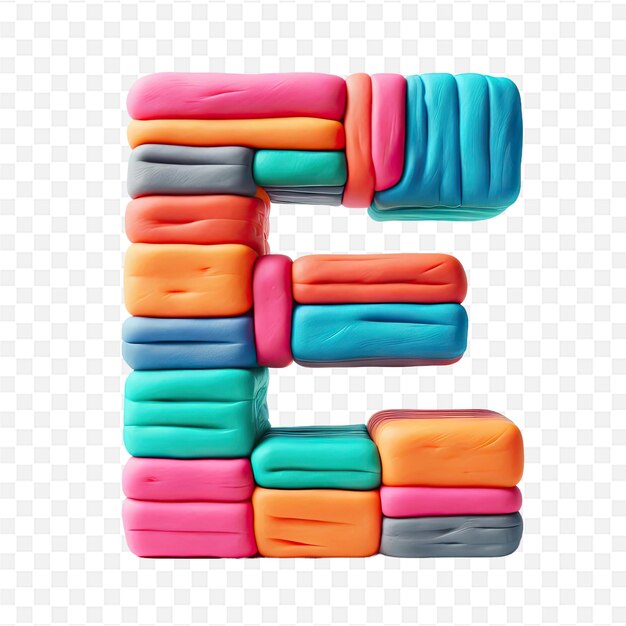 PSD a letter f made out of toys