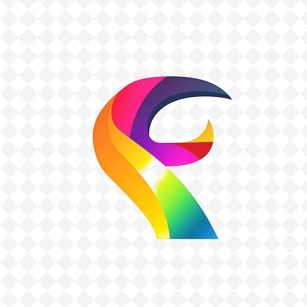 Letter F With Rainbow Logo Design Style With F Shaped Into a Nature Abstract Vector Collections