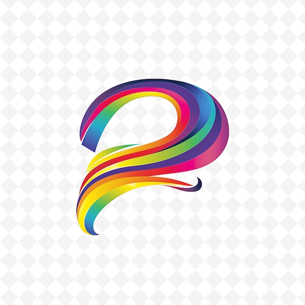 Letter F With Rainbow Logo Design Style With F Shaped Into a Nature Abstract Vector Collections