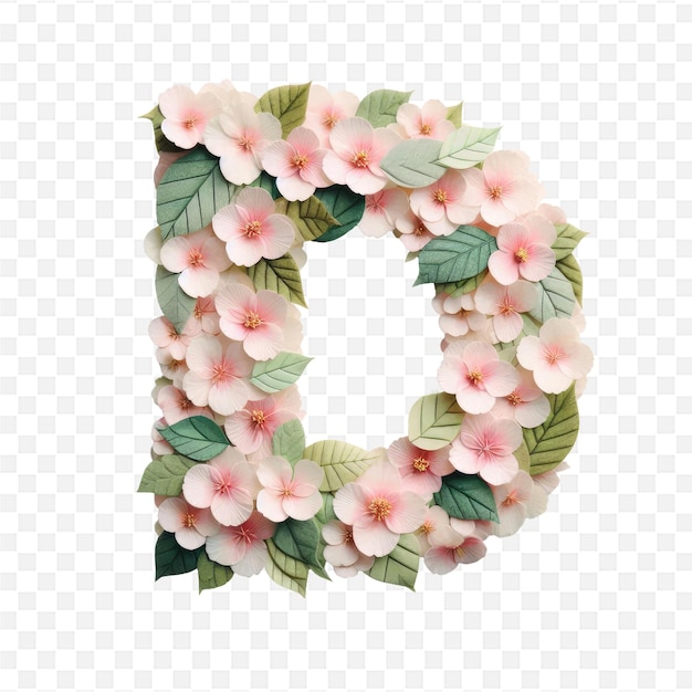 PSD the letter g is made from flowers