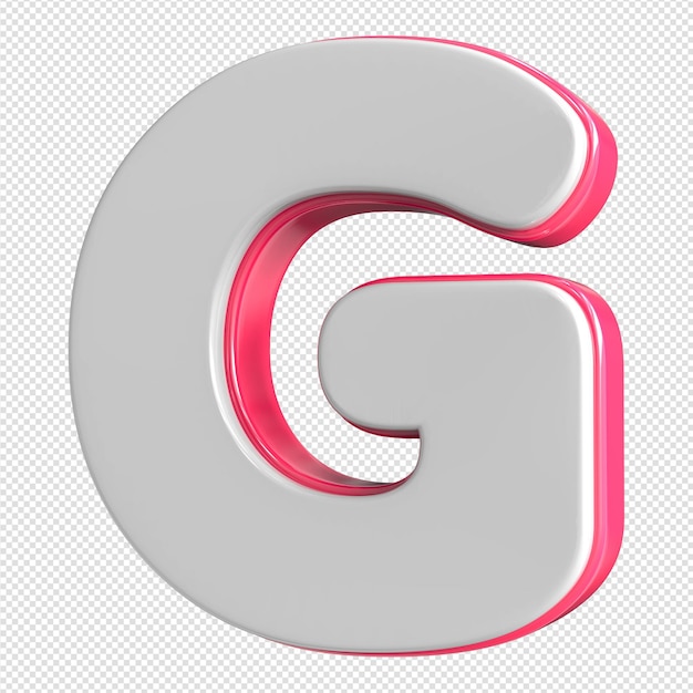 A letter g with a red light in the middle.