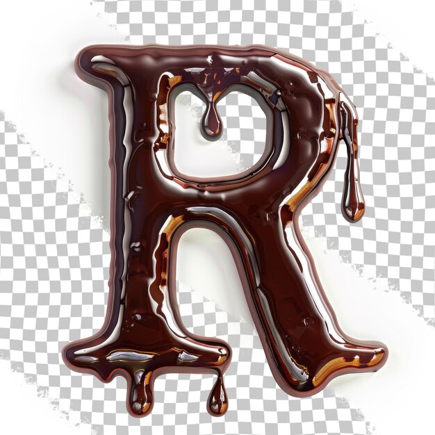 PSD a letter is on a checkered surface with chocolate syrup