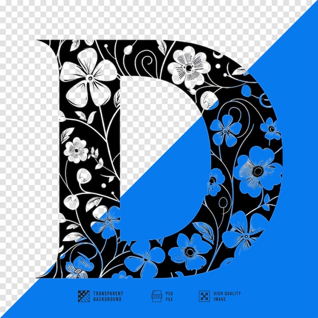 PSD a letter is drawn in black and blue