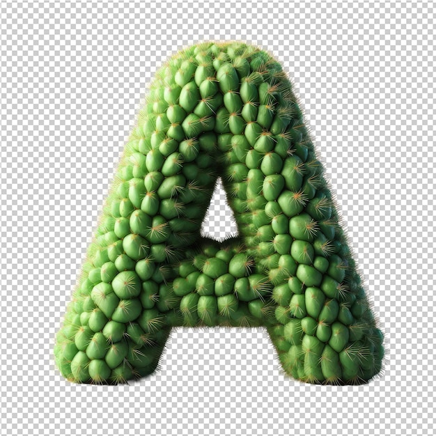 a letter a is made of peas