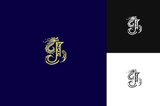 PSD letter j logo with imperial vibe letter mark logo style desi illustration logo vector designs