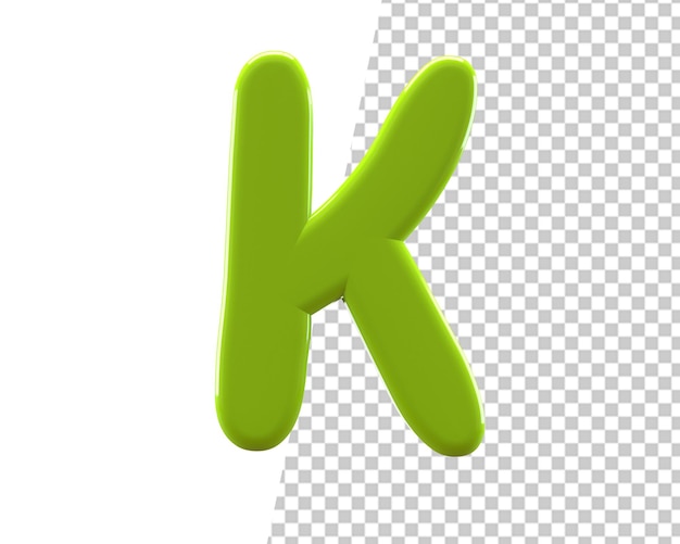 letter k green alphabet 3d render