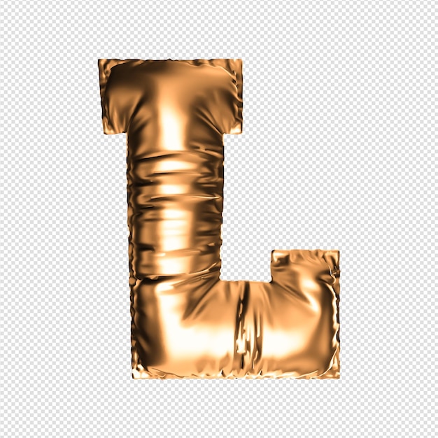 The letter l with gold foil effect