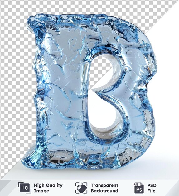 letter l with ice elements ice made of ice 3d rendering