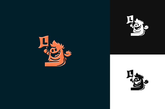 Letter L With Mascot Logo Design Style With L Shaped Into a Illustration Logo Vector Designs