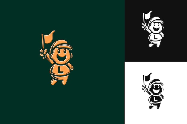 Letter L With Mascot Logo Design Style With L Shaped Into a Illustration Logo Vector Designs